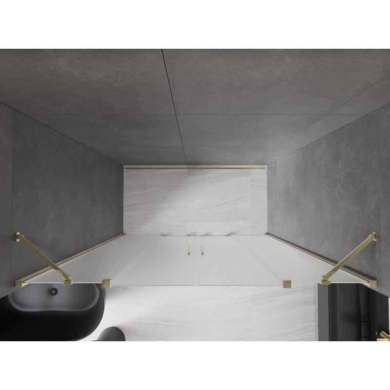 Mexen Velar Duo drzwi prysznicowe rozsuwane 180 cm, szron, złote - 871-180-000-32-50