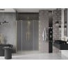 Mexen Velar Duo drzwi prysznicowe rozsuwane 140 cm, szron, złote szczotkowane - 871-140-000-32-55