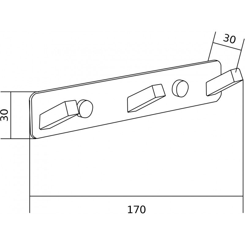 Mexen potrójny haczyk na ręcznik, czarny - 709173-70