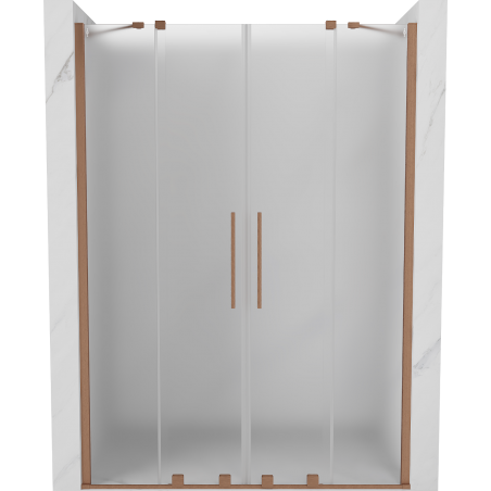 Mexen Velar Duo drzwi prysznicowe rozsuwane 150 cm, szron, miedź szczotkowana - 871-150-000-32-65