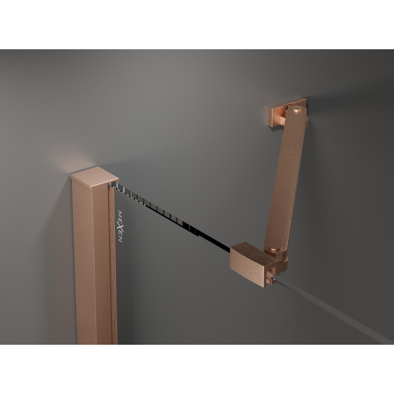 Mexen Velar Duo drzwi prysznicowe rozsuwane 150 cm, szron, miedź szczotkowana - 871-150-000-32-65