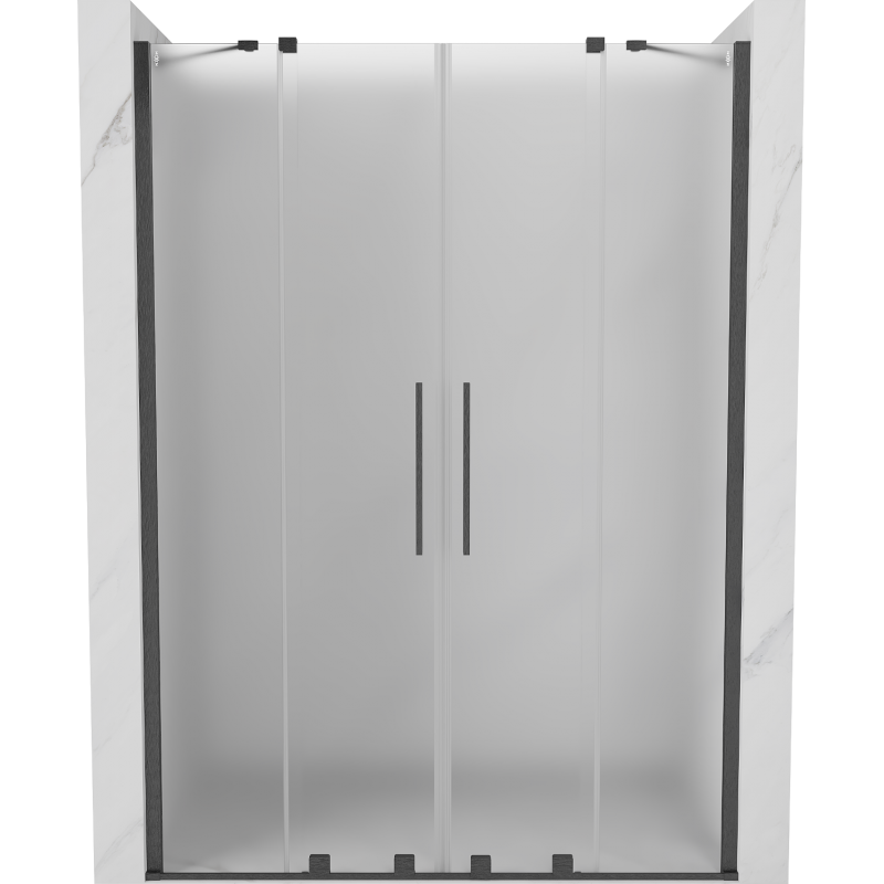 Mexen Velar Duo drzwi prysznicowe rozsuwane 140 cm, szron, gun gray szczotkowany - 871-140-000-32-66