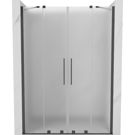 Mexen Velar Duo drzwi prysznicowe rozsuwane 150 cm, szron, gun gray szczotkowany - 871-150-000-32-66