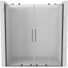 Mexen Velar Duo drzwi prysznicowe rozsuwane 170 cm, szron, gun gray szczotkowany - 871-170-000-32-66