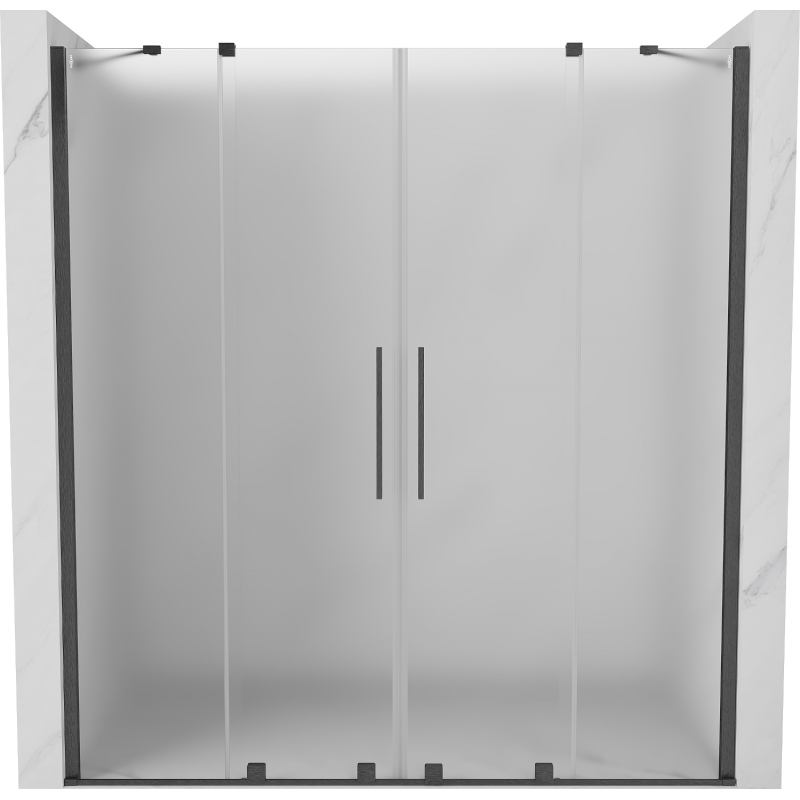 Mexen Velar Duo drzwi prysznicowe rozsuwane 180 cm, szron, gun gray szczotkowany - 871-180-000-32-66