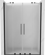 Mexen Velar Duo drzwi prysznicowe rozsuwane 140 cm, szron, czarne - 871-140-000-32-70