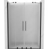 Mexen Velar Duo drzwi prysznicowe rozsuwane 150 cm, szron, czarne - 871-150-000-32-70