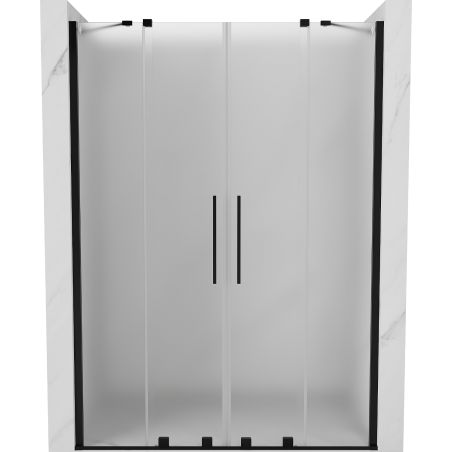 Mexen Velar Duo drzwi prysznicowe rozsuwane 160 cm, szron, czarne - 871-160-000-32-70