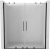 Mexen Velar Duo drzwi prysznicowe rozsuwane 180 cm, szron, czarne - 871-180-000-32-70