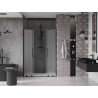 Mexen Velar Duo drzwi prysznicowe rozsuwane 160 cm, szron, czarne - 871-160-000-32-70