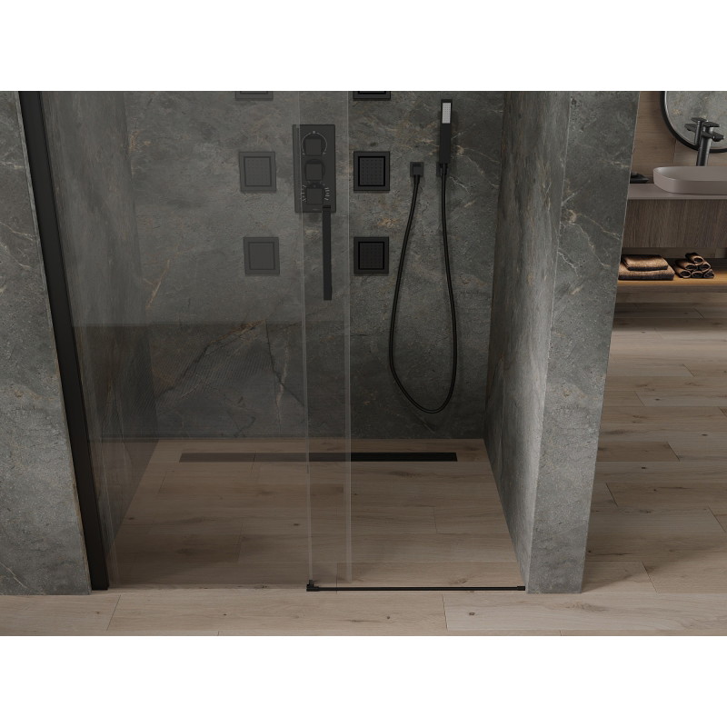 Mexen Omega drzwi prysznicowe rozsuwane 120 cm, transparent, czarne - 825-120-000-70-00