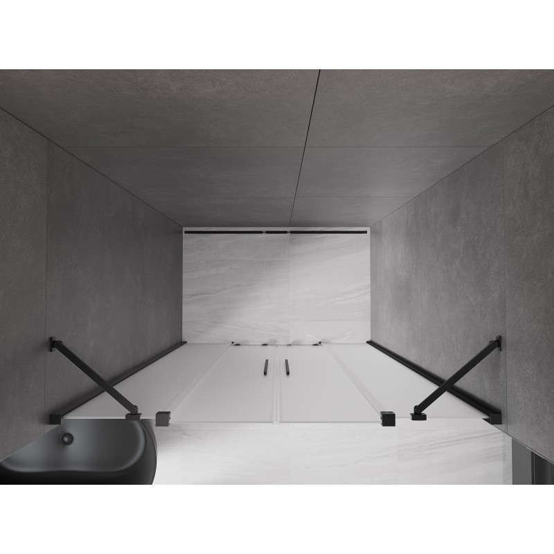 Mexen Velar Duo drzwi prysznicowe rozsuwane 150 cm, szron, gun metal - 871-150-000-32-95