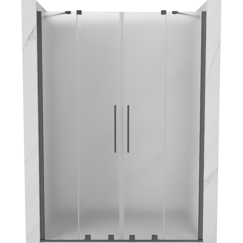 Mexen Velar Duo drzwi prysznicowe rozsuwane 160 cm, szron, gun metal - 871-160-000-32-95