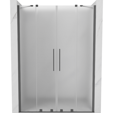 Mexen Velar Duo drzwi prysznicowe rozsuwane 160 cm, szron, gun metal - 871-160-000-32-95
