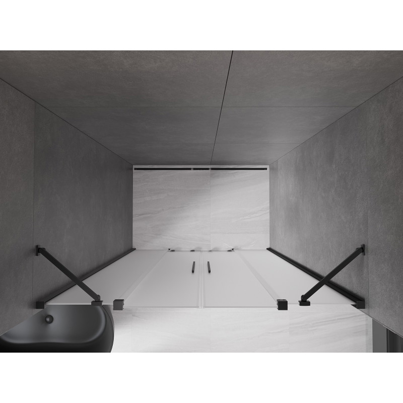 Mexen Velar Duo drzwi prysznicowe rozsuwane 140 cm, szron, gun metal - 871-140-000-32-95