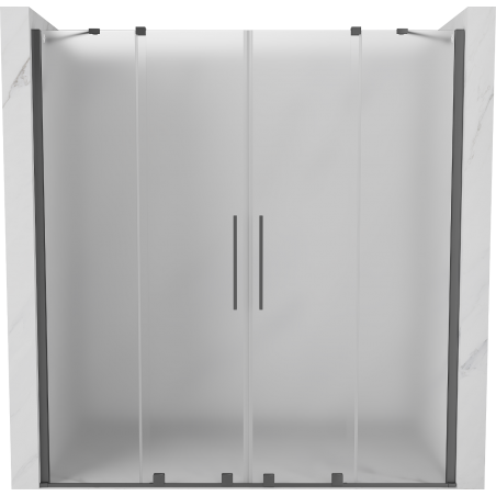 Mexen Velar Duo drzwi prysznicowe rozsuwane 200 cm, szron, gun metal - 871-200-000-32-95