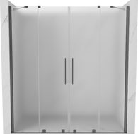 Mexen Velar Duo drzwi prysznicowe rozsuwane 200 cm, szron, gun metal - 871-200-000-32-95