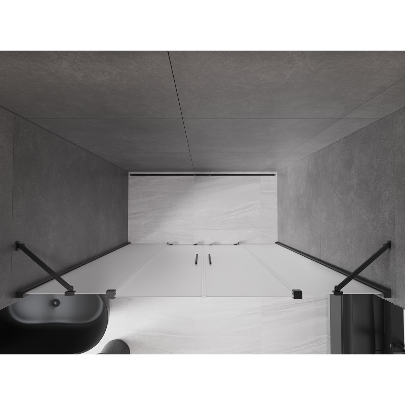 Mexen Velar Duo drzwi prysznicowe rozsuwane 180 cm, szron, gun metal - 871-180-000-32-95