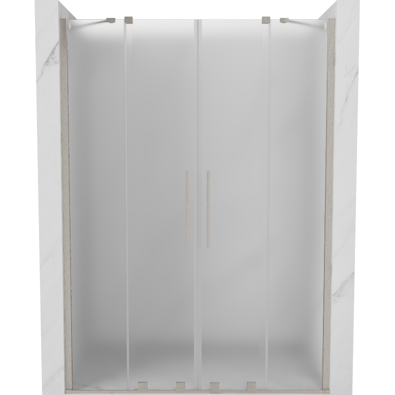 Mexen Velar Duo drzwi prysznicowe rozsuwane 150 cm, szron, nikiel szczotkowany - 871-150-000-32-97