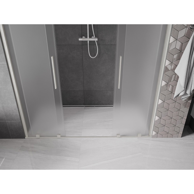 Mexen Velar Duo drzwi prysznicowe rozsuwane 170 cm, szron, nikiel szczotkowany - 871-170-000-32-97