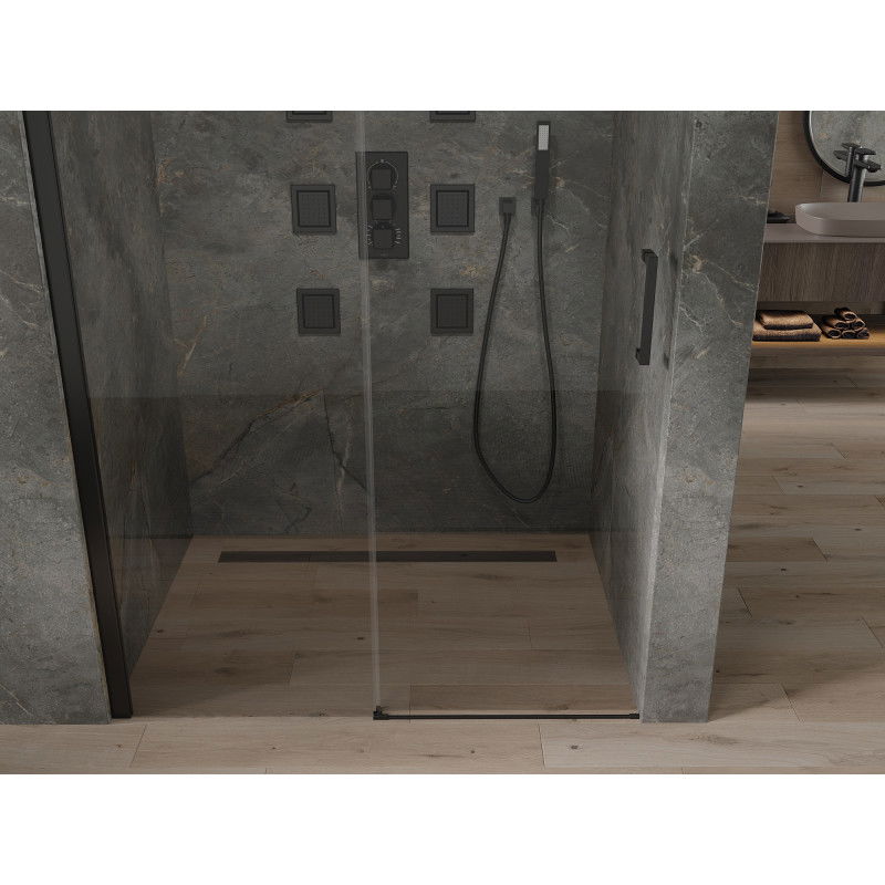 Mexen Omega drzwi prysznicowe rozsuwane 100 cm, transparent, czarne - 825-100-000-70-00