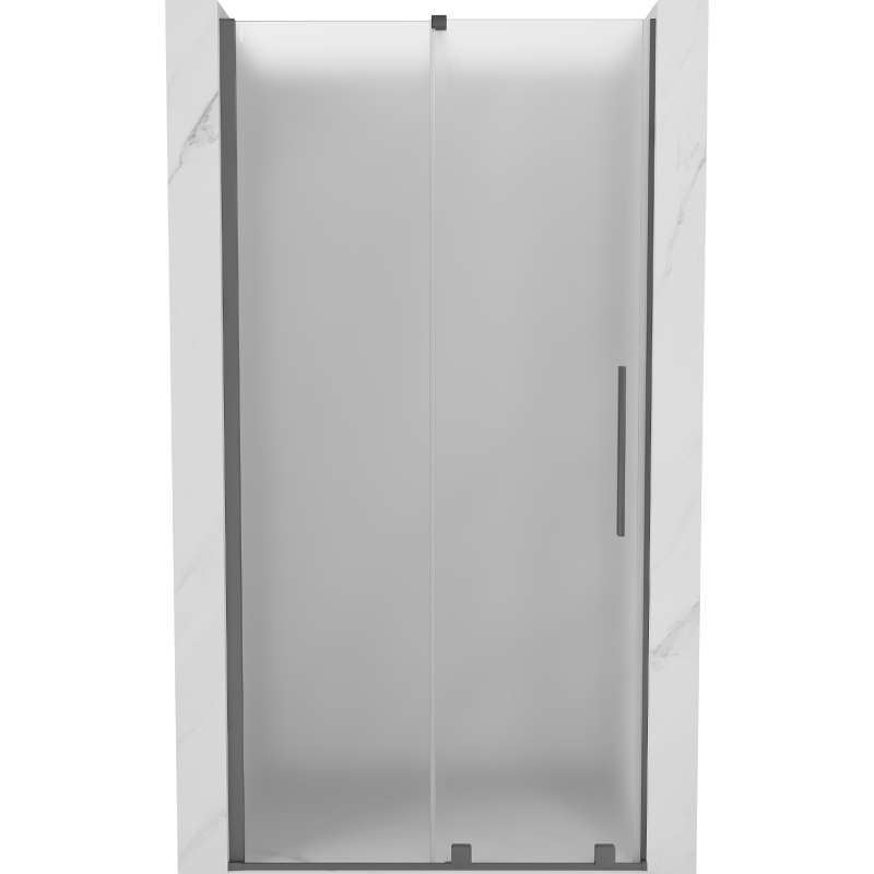 Mexen Velar drzwi prysznicowe rozsuwane 110 cm, szron, gun metal - 871-110-000-31-95