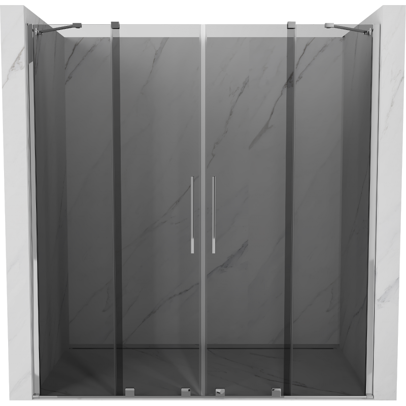 Mexen Velar Duo drzwi prysznicowe rozsuwane 200 cm, grafit, chrom - 871-200-000-42-01