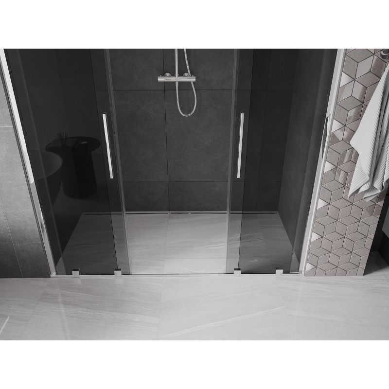 Mexen Velar Duo drzwi prysznicowe rozsuwane 200 cm, grafit, chrom - 871-200-000-42-01