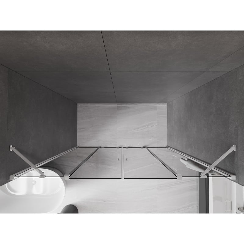 Mexen Velar Duo drzwi prysznicowe rozsuwane 200 cm, grafit, chrom - 871-200-000-42-01