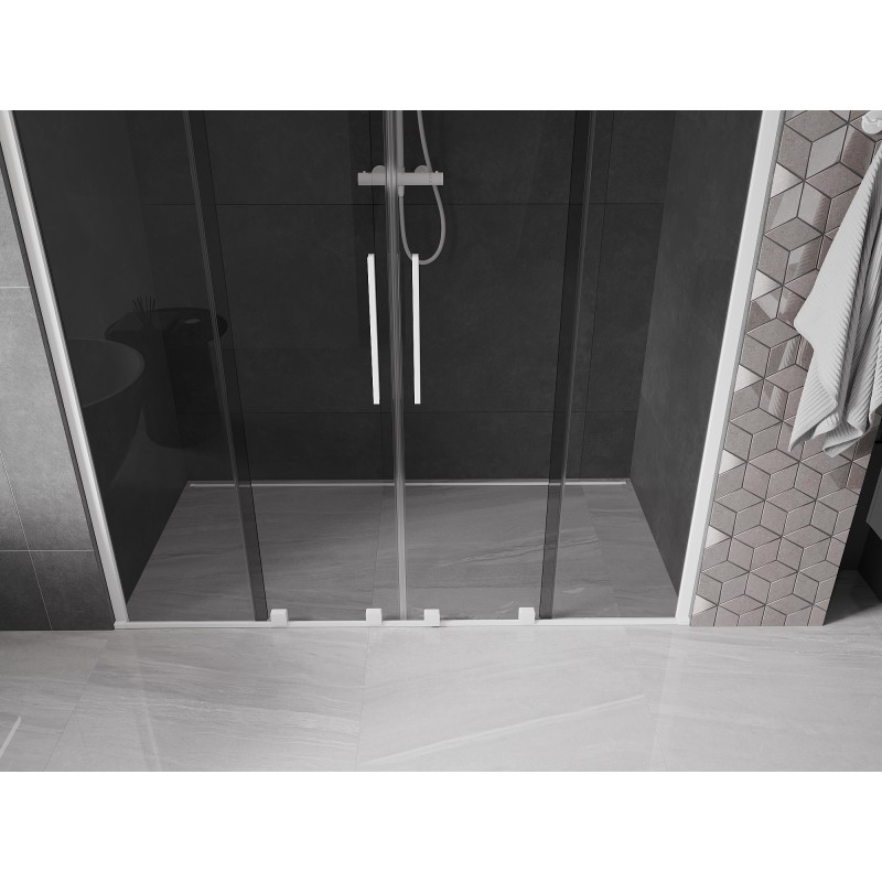 Mexen Velar Duo drzwi prysznicowe rozsuwane 170 cm, grafit, białe - 871-170-000-42-20