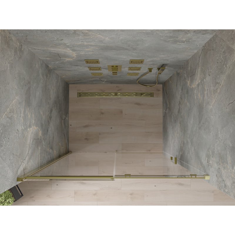 Mexen Omega drzwi prysznicowe rozsuwane 130 cm, transparent, złote - 825-130-000-50-00