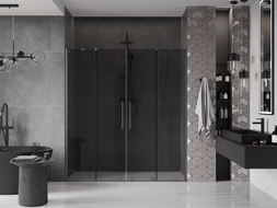 Mexen Velar Duo drzwi prysznicowe rozsuwane 170 cm, grafit, gun gray szczotkowany - 871-170-000-42-66