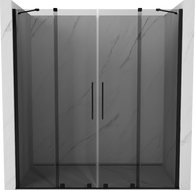 Mexen Velar Duo drzwi prysznicowe rozsuwane 180 cm, grafit, czarne - 871-180-000-42-70