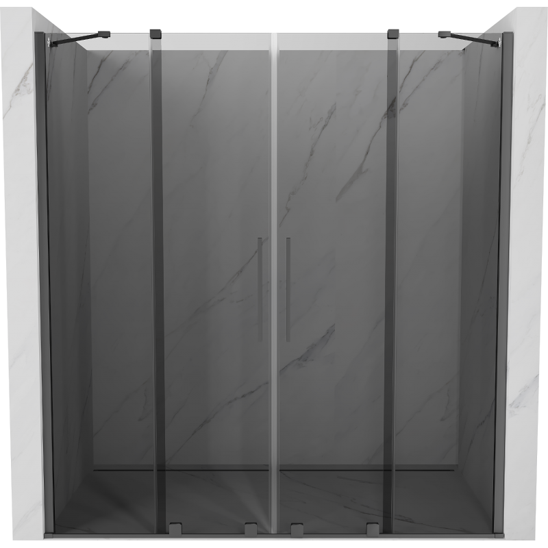 Mexen Velar Duo drzwi prysznicowe rozsuwane 170 cm, grafit, gun metal - 871-170-000-42-95