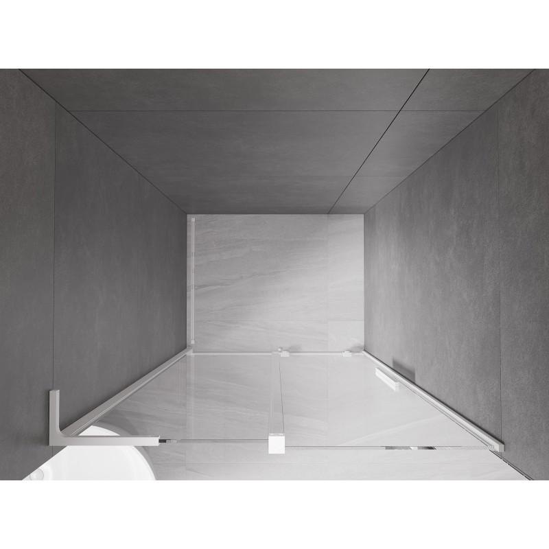 Mexen Velar L drzwi prysznicowe rozsuwane 100 cm, transparent, białe - 871-100-003-01-20