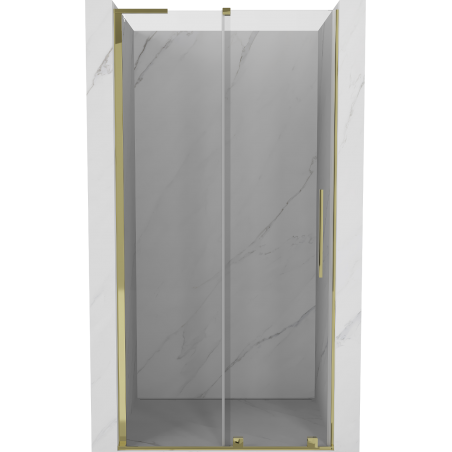 Mexen Velar L drzwi prysznicowe rozsuwane 120 cm, transparent, złote - 871-120-003-01-50