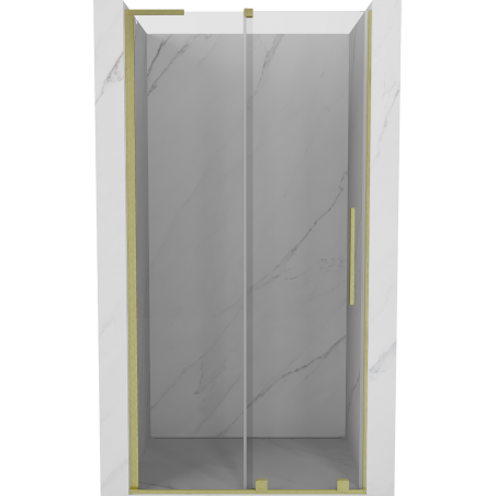 Mexen Velar L drzwi prysznicowe rozsuwane 90 cm, transparent, złote szczotkowane - 871-090-003-01-55