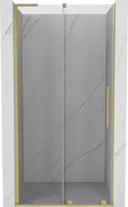Mexen Velar L drzwi prysznicowe rozsuwane 110 cm, transparent, złote szczotkowane - 871-110-003-01-55