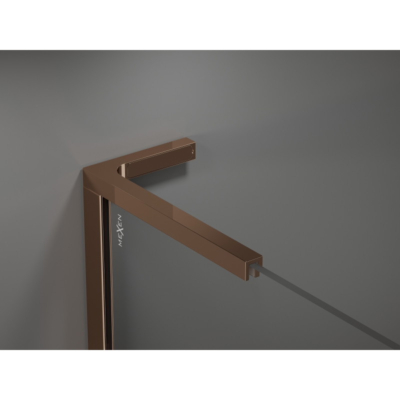 Mexen Velar L drzwi prysznicowe rozsuwane 100 cm, transparent, różowe złoto - 871-100-003-01-60
