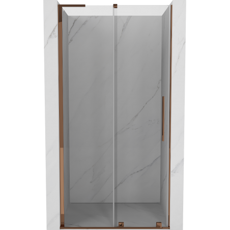 Mexen Velar L drzwi prysznicowe rozsuwane 120 cm, transparent, różowe złoto - 871-120-003-01-60