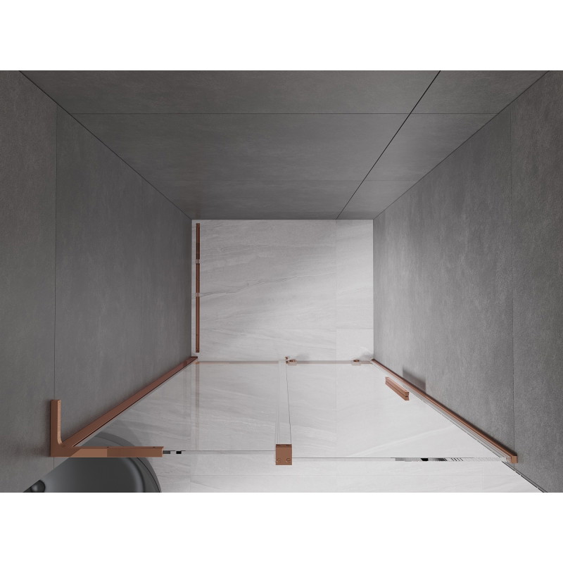 Mexen Velar L drzwi prysznicowe rozsuwane 120 cm, transparent, różowe złoto - 871-120-003-01-60