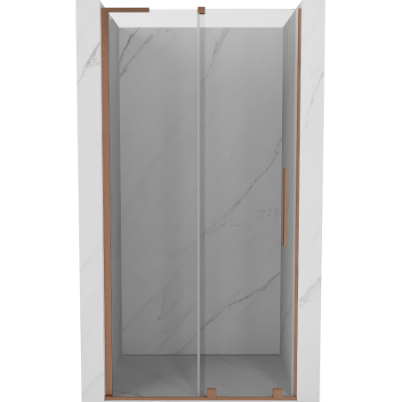 Mexen Velar L drzwi prysznicowe rozsuwane 110 cm, transparent, miedź szczotkowana - 871-110-003-01-65