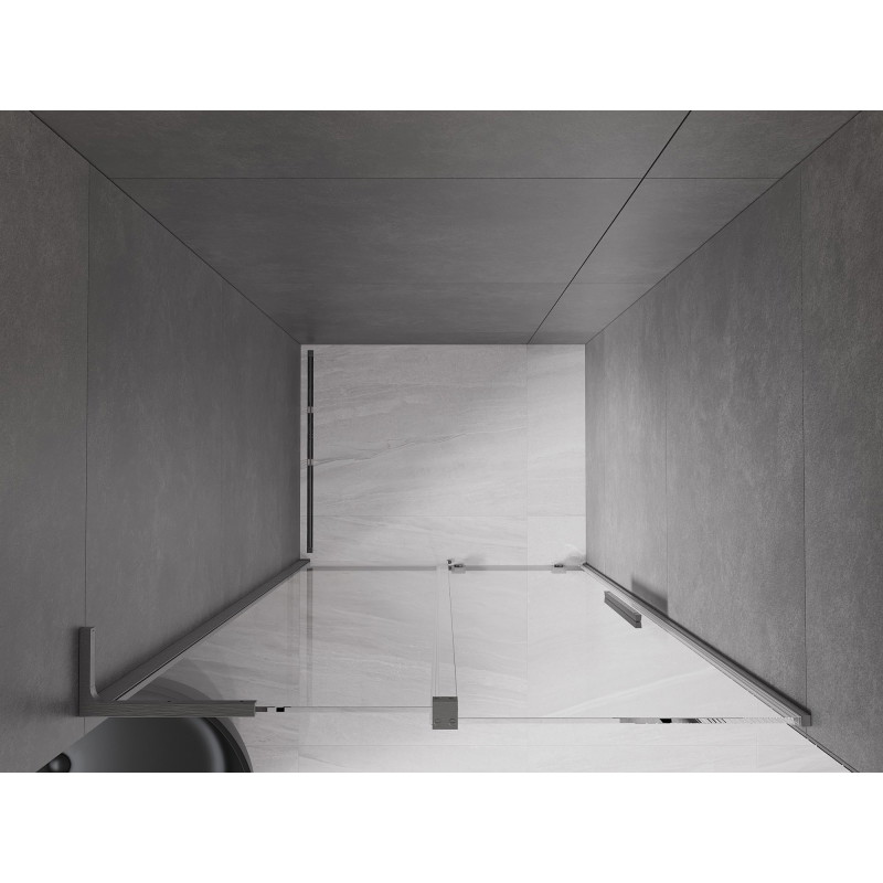 Mexen Velar L drzwi prysznicowe rozsuwane 100 cm, transparent, gun gray szczotkowany - 871-100-003-01-66