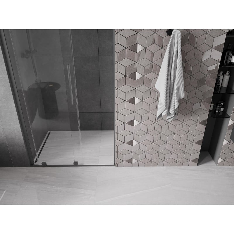 Mexen Velar L drzwi prysznicowe rozsuwane 100 cm, transparent, gun metal - 871-100-003-01-95