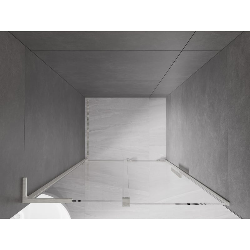 Mexen Velar L drzwi prysznicowe rozsuwane 120 cm, transparent, nikiel szczotkowany - 871-120-003-01-97