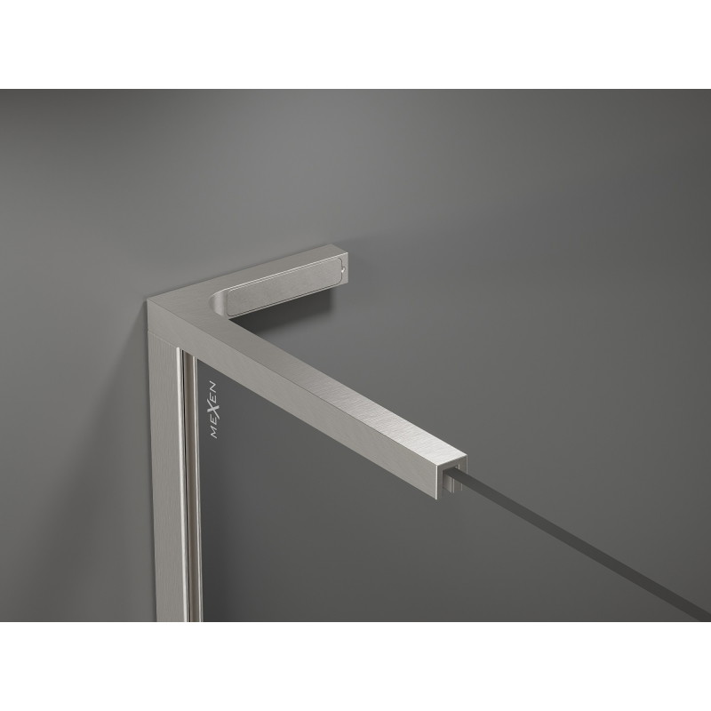 Mexen Velar L drzwi prysznicowe rozsuwane 110 cm, transparent, nikiel szczotkowany - 871-110-003-01-97