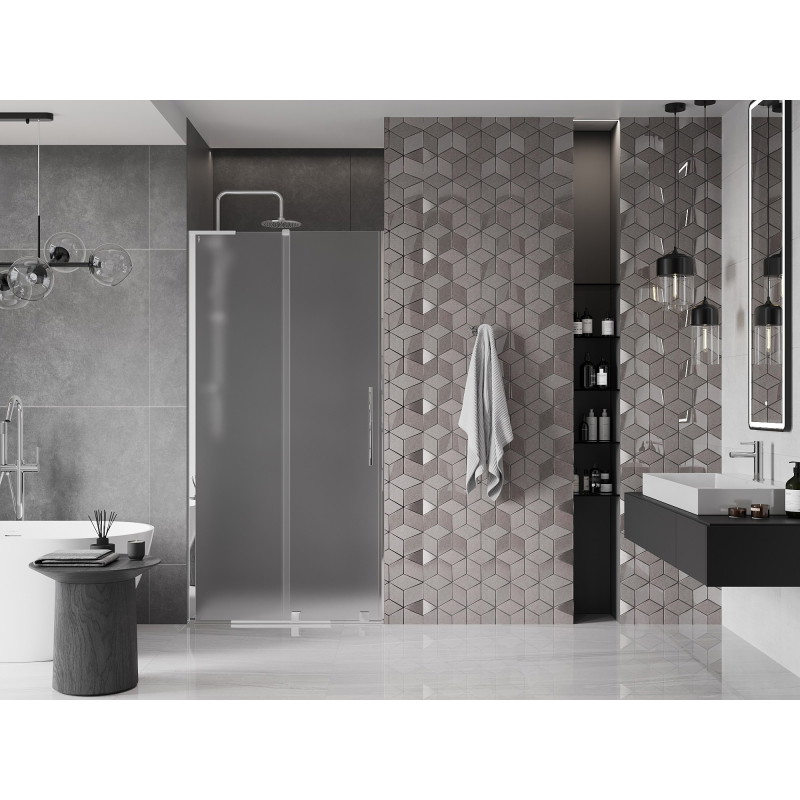 Mexen Velar L drzwi prysznicowe rozsuwane 100 cm, szron, chrom  - 871-100-003-31-01