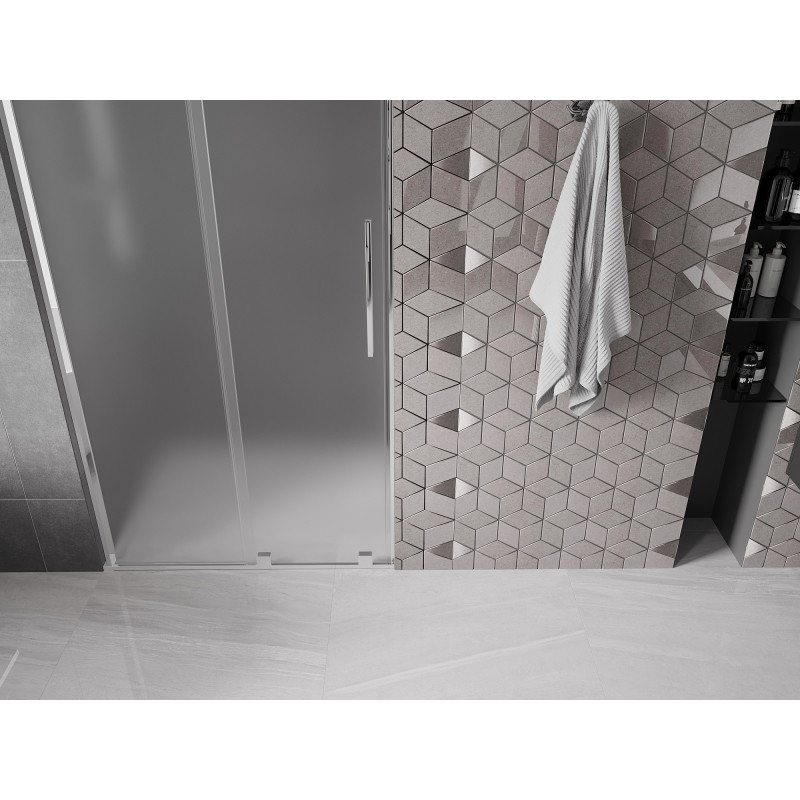 Mexen Velar L drzwi prysznicowe rozsuwane 90 cm, szron, chrom - 871-090-003-31-01
