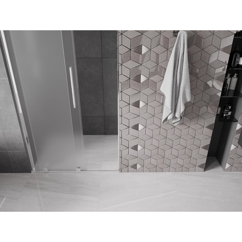 Mexen Velar L drzwi prysznicowe rozsuwane 120 cm, szron, chrom  - 871-120-003-31-01