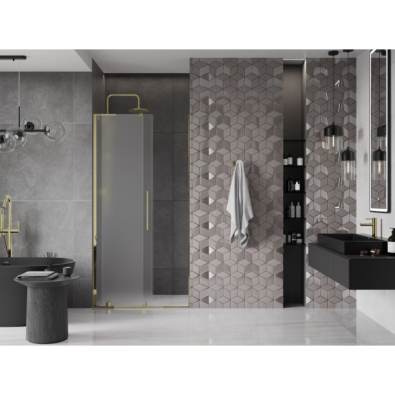 Mexen Velar L drzwi prysznicowe rozsuwane 100 cm, szron, złote - 871-100-003-31-50